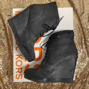 Michael Kors Suede Wedge Boots 9.5